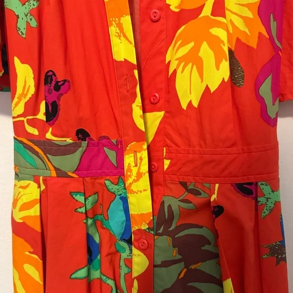 Christopher John Rogers Orange Floral Midi Dress - Picture 7 of 9
